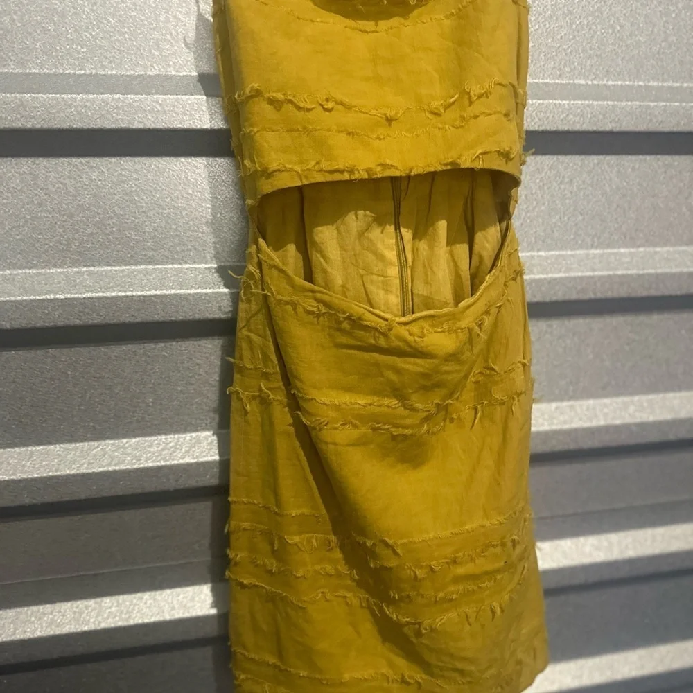 Cotton Candy LA Mustard Cut Out Dress Medium NWT - Picture 6 of 10